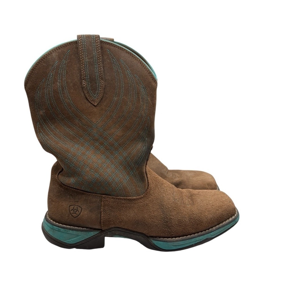 Ariat Anthem Western Boot 10027247 Brown &‎ Turquoise Work Boot 8.5B